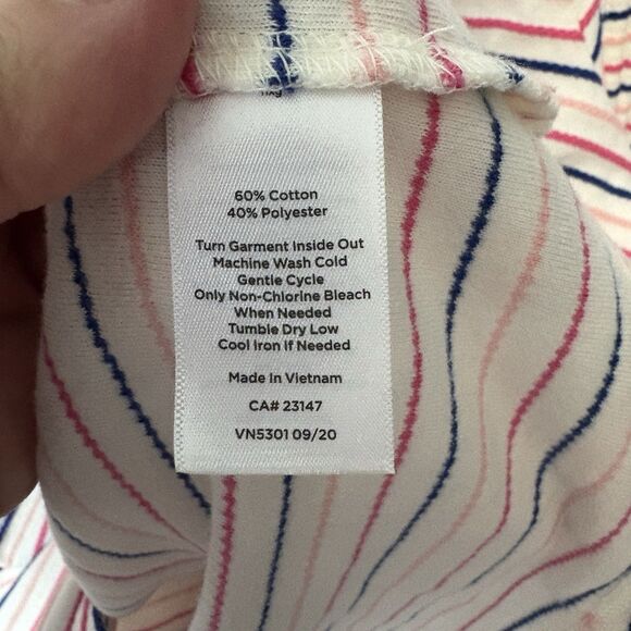 Talbots Womens Multi Striped 3/4 Sleeve Top Pullover Sz 1X Boatneck Pink Preppy - Picture 6 of 7